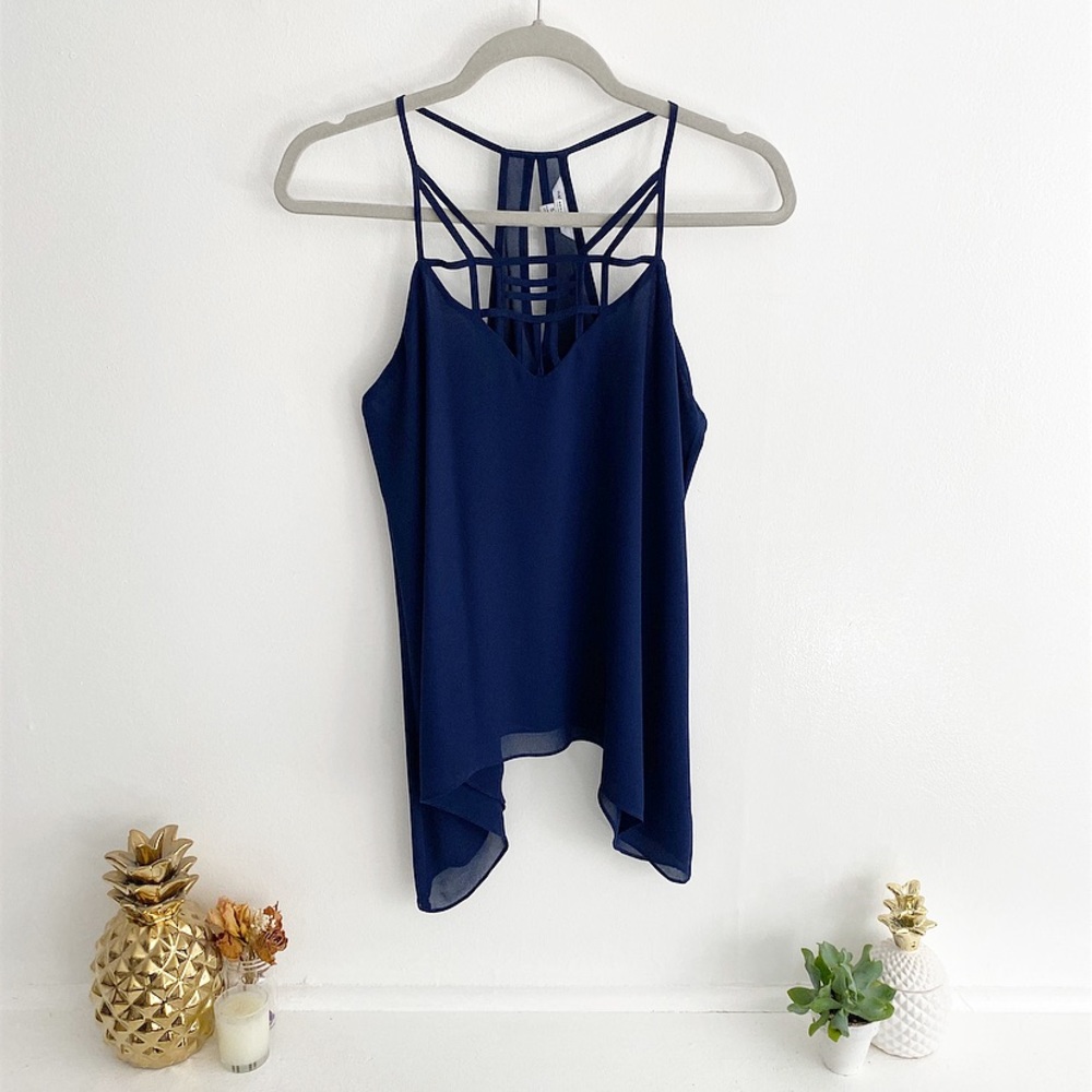 Naked Zebra Cage Neck Strappy Top